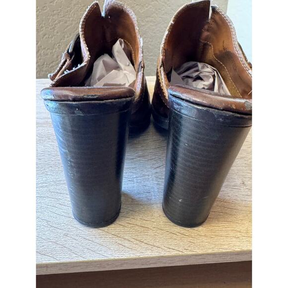 BOC Brown Leather Heeled Mules - Size 8 - Picture 10 of 10